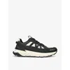 MONCLER MONCLER MEN'S BLK/WHITE LITE RUNNER LEATHER AND TEXTILE LOW-TOP TRAINERS