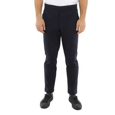 Pre-owned Moncler Men's Blue Logo-patched Sweatpants, Size X-large