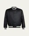 Moncler Reversible Bouchet Varsity Bomber Jacket In Black