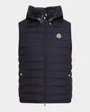 Moncler Bourget Down Hooded Vest In Navy