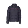 Moncler Puffer Jacket With High Collar And Quilted Design In Blue