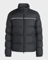 Moncler Men's Bouvaque Tricolor-trim Down Jacket In Black