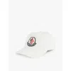 Moncler Mens Brand-patch Cotton Cap In White