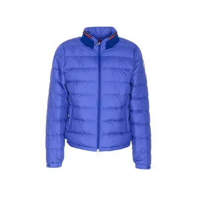 Moncler Brendann Logo-patch Quilted Jacket In Blue