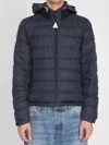 Moncler Brendann Short Down Jacket Crafted From Airsoft In Blue
