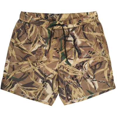 Moncler Men's Brown Leaf Print Swim Shorts