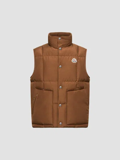 Moncler Men's Brumelune Puffer Vest In Animal Print