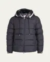 Moncler Cardere Tech Down Jacket In Dark Blue