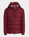 Moncler Cardere Hooded Down Puffer Jacket In Medium Red