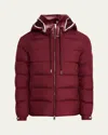 Moncler Men's Cardere Puffer Jacket In Medium Red