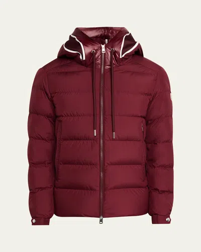 Moncler Men's Cardere Puffer Jacket In Medium Red