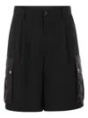 Moncler Cargo Bermuda Shorts In Black