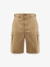 Moncler Cappuccino Stretch Cotton Bermuda Shorts In Neutral