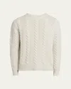 Moncler Cable-knit Wool And Cashmere Sweater In Stone