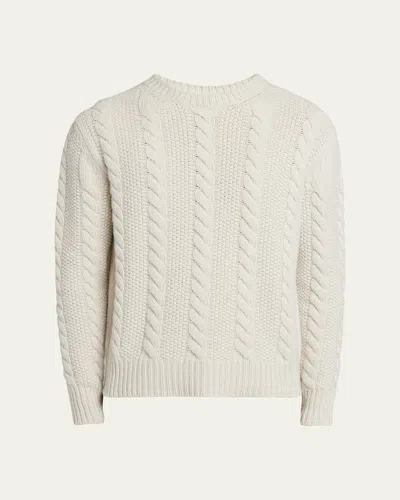 MONCLER MEN'S CASHMERE CABLE KNIT SWEATER