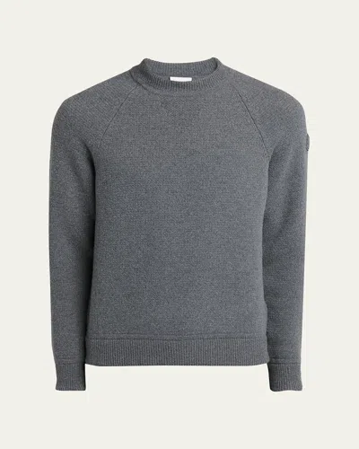 Moncler Men's Cashmere-wool Raglan Sweater In Dark Grey