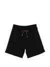 Moncler Drawstring Side Stripe Shorts In Black