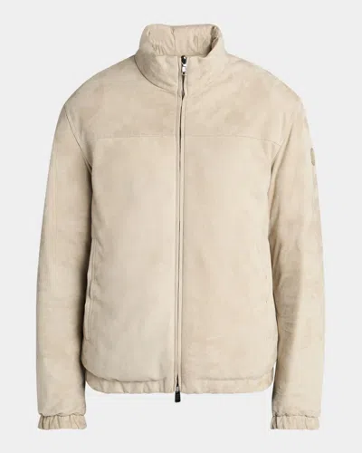 Moncler Men's Cernay Reversible Suede And Quilted Jacket In Brown