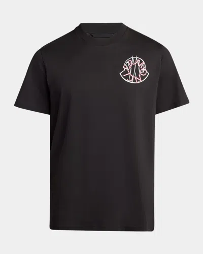 Moncler Men's Check Logo Graphic T-shirt In Multi