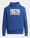Moncler Embroidered Mountain Logo Cotton Hoodie