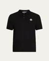 Moncler Logo Short-sleeved Polo Shirt In Black