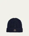 Moncler Wool Beanie In Dark Blue