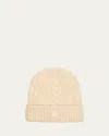 Moncler Men's Chunky Wool-cashmere Beanie In Stone