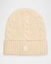 Moncler Men's Chunky Wool-cashmere Beanie In Stone