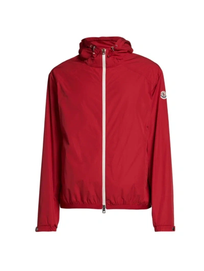 Moncler Men's Clapier Embroidered Zip-up Hooded Jacket In Red