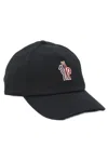Moncler Grenoble Logo Patch Cotton Twill Baseball Cap In Black