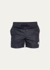 Moncler Men's Classic Logo Swim Shorts In Navy