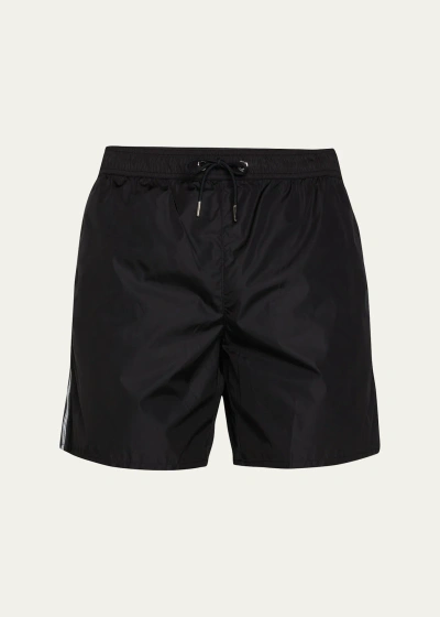 Moncler Men's Classic Nylon Swim Shorts In Black