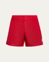 Moncler Red Drawstring Swim Shorts In Red