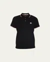 Moncler Men's Classic Tipped Polo Shirt In Black