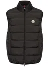 Moncler Puffer Sleeveless High Collar Vest In Black