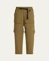 Moncler Men's Convertible Belted Trousers In Dark Green