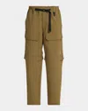 Moncler Men's Convertible Belted Trousers In Dark Green