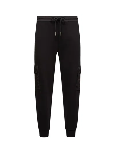 MONCLER MONCLER MEN COTTON BLEND TRACK PANTS BLACK