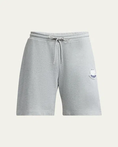 Moncler Men's Cotton Drawstring Shorts In Gray