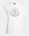 Moncler Men's Cotton Faded Logo T-shirt In Natural