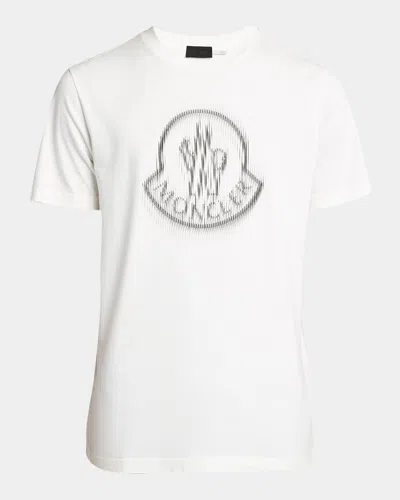Moncler Men's Cotton Faded Logo T-shirt In Natural