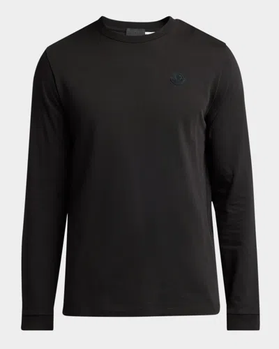 Moncler Men's Cotton Graffiti Logo Long-sleeve T-shirt
