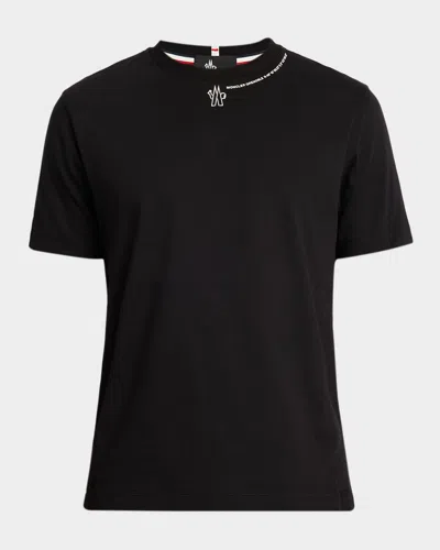 Moncler Grenoble Crewneck T-shirt Embroidery Detail In Black