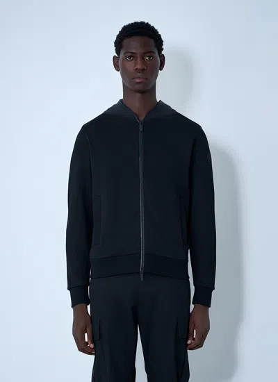 Moncler Men Cotton Logo Patch Cardigan In Black