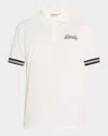 Moncler Cotton Piquet Polo With Logo In Natural