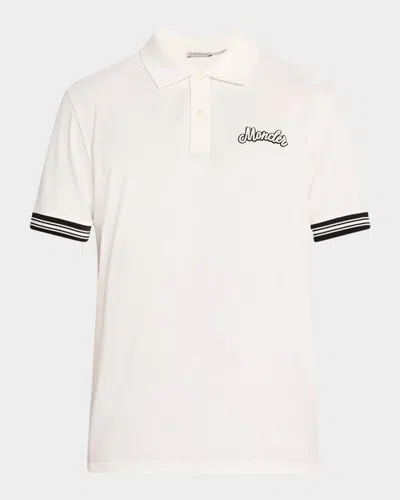 MONCLER MEN'S COTTON LOGO POLO SHIRT