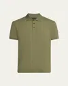 Moncler Men's Cotton Polo Shirt In Medium Green