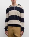 MONCLER MEN'S COTTON STRIPED KNIT HOODIE