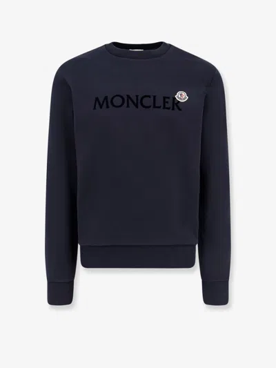 Moncler Men Cotton Sweatshirt In Blue