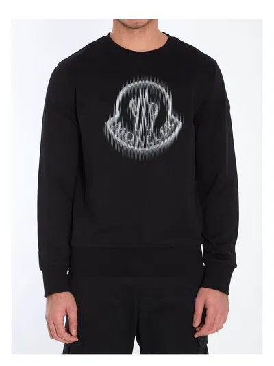 MONCLER MEN'S COTTON SWEATSHIRT WITH LOGO PRINT